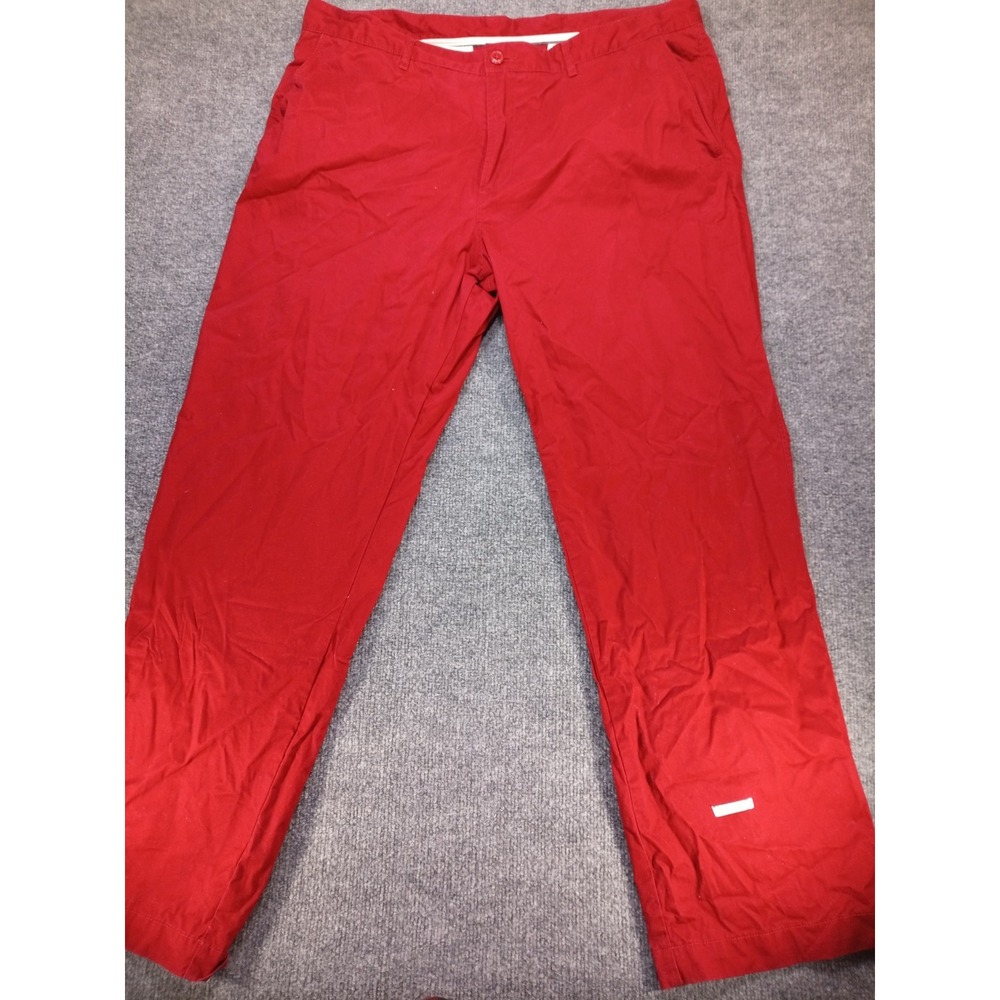 Lacoste Devanlay Mens 40 Red Chino Pants Crocodile Logo Straight Leg Vintage